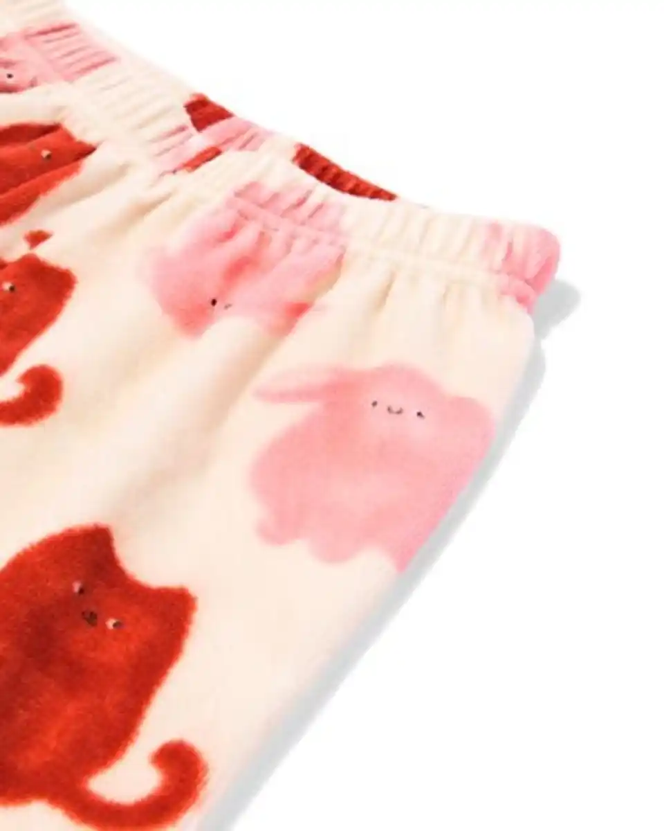 Bild 3 von Kinderpyjama Samt Tiere eierschalenfarben