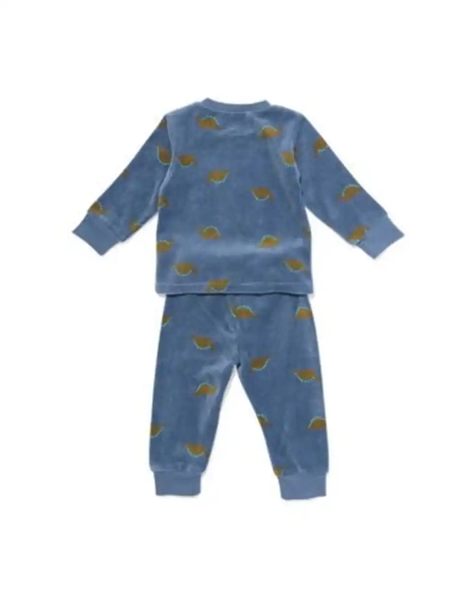 Bild 2 von Babypyjama, Velours, Dino blau