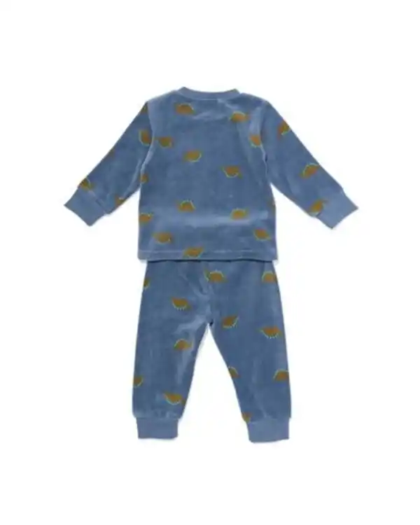 Bild 2 von Babypyjama, Velours, Dino blau