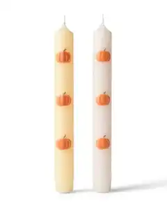 Kerzen Kürbis, 5 × 19,5 cm – 2 Stück