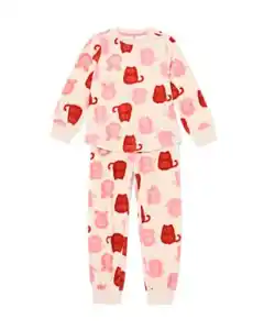Kinderpyjama Samt Tiere eierschalenfarben