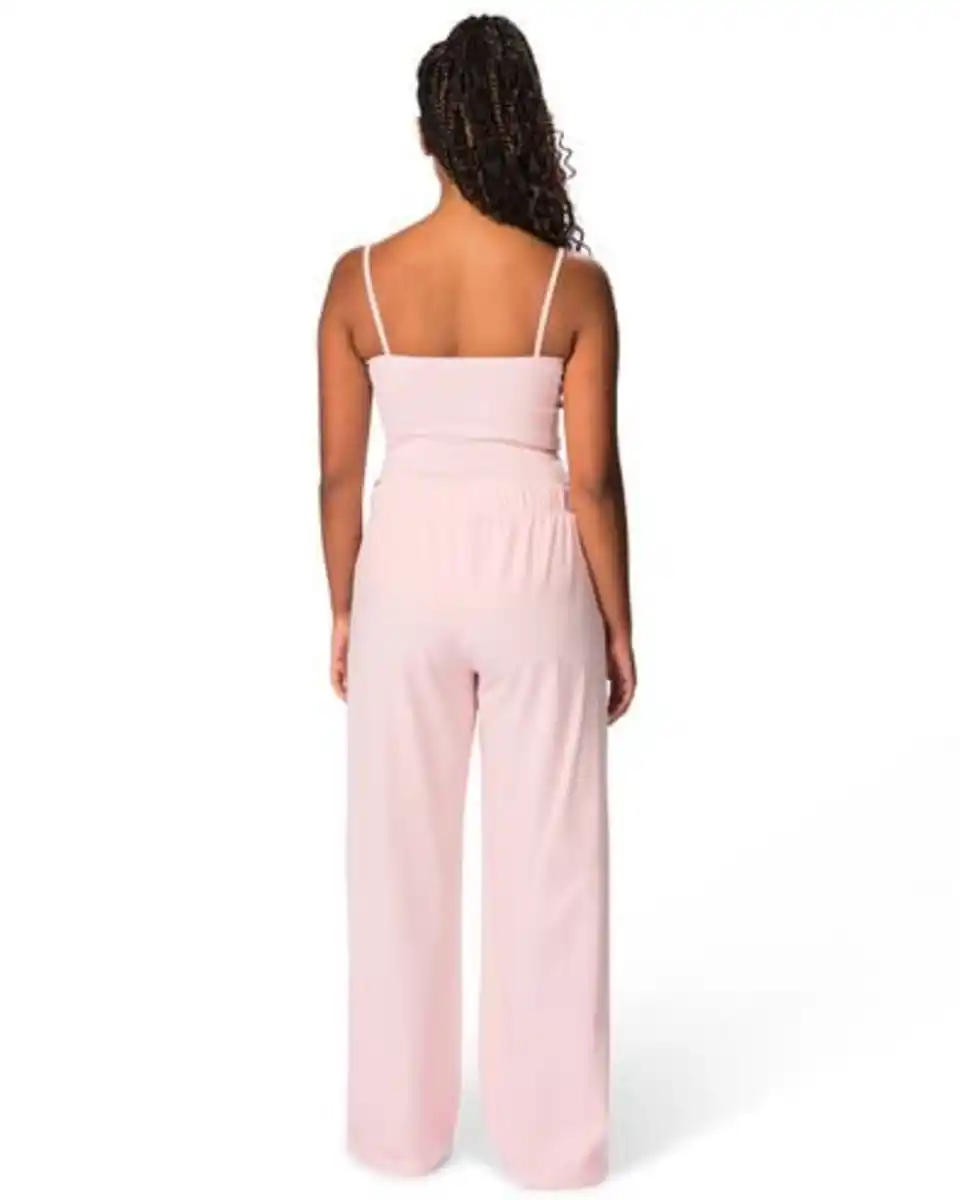 Bild 4 von Damen-Pyjamahose, Wide Fit, Baumwolljersey hellrosa