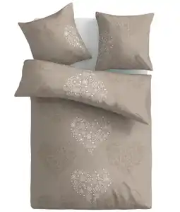 Biber-Bettwäsche Exklusiv Libi  135 x 200 cm taupe