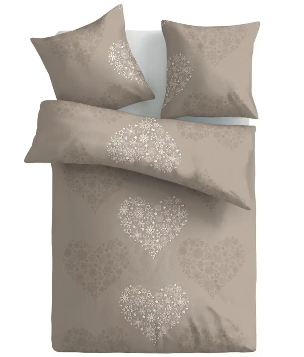 Bild 1 von Biber-Bettwäsche Exklusiv Libi  135 x 200 cm taupe