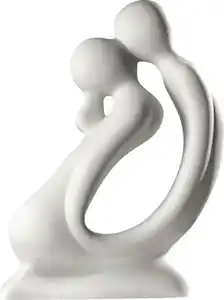 GILDE Dekofigur Skulptur Kuss, weiß (1 St), Dekoobjekt, Höhe 42 cm, handgefertigt, aus Keramik, Wohnzimmer