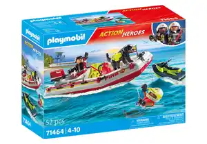 PLAYMOBIL 71464 ACTION HEROES Feuerwehrboot mit Aqua Scooter, 1 Stk