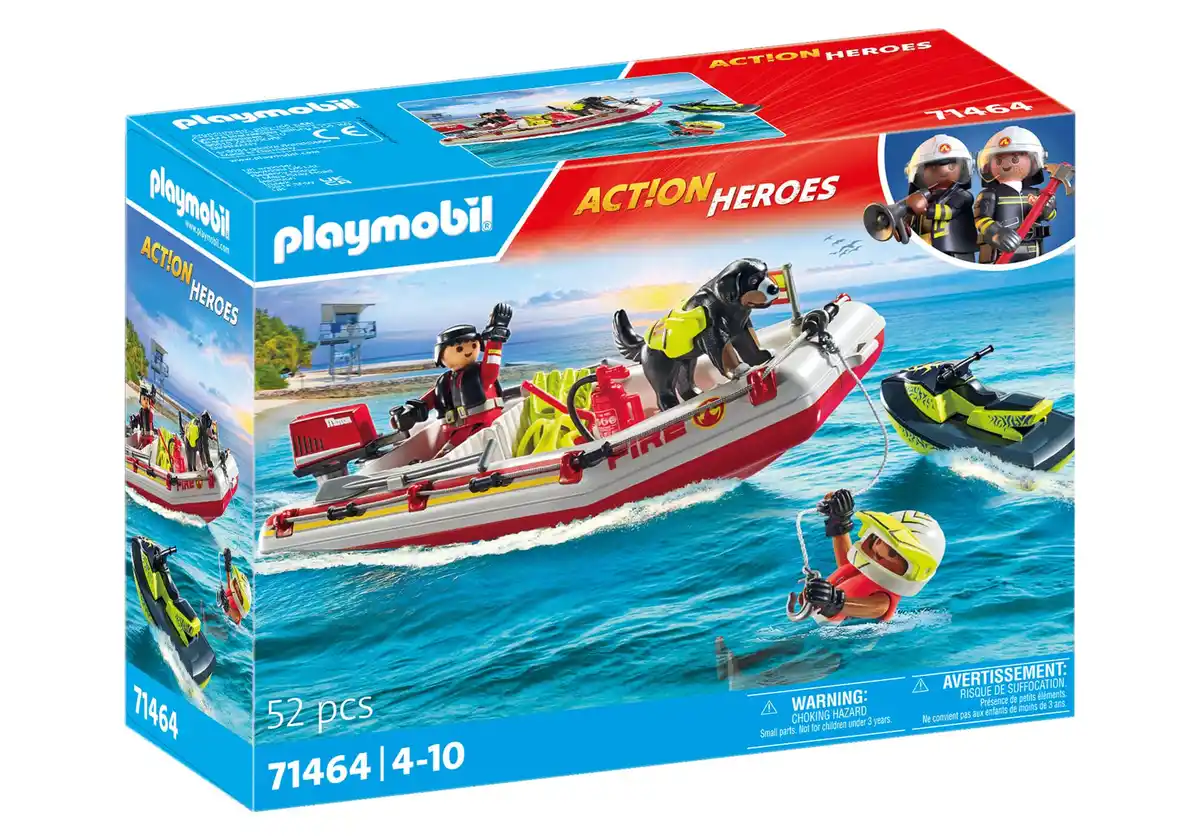 Bild 1 von PLAYMOBIL 71464 ACTION HEROES Feuerwehrboot mit Aqua Scooter, 1 Stk
