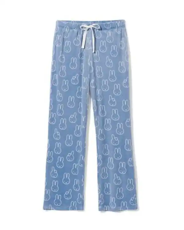Bild 2 von Miffy-Damen-Pyjamahose, Loose Fit, Velours blau