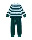 Bild 2 von Kinderpyjama Velours mit Streifen grün
