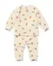 Bild 1 von Babypyjama, Velours, Bären naturfarben