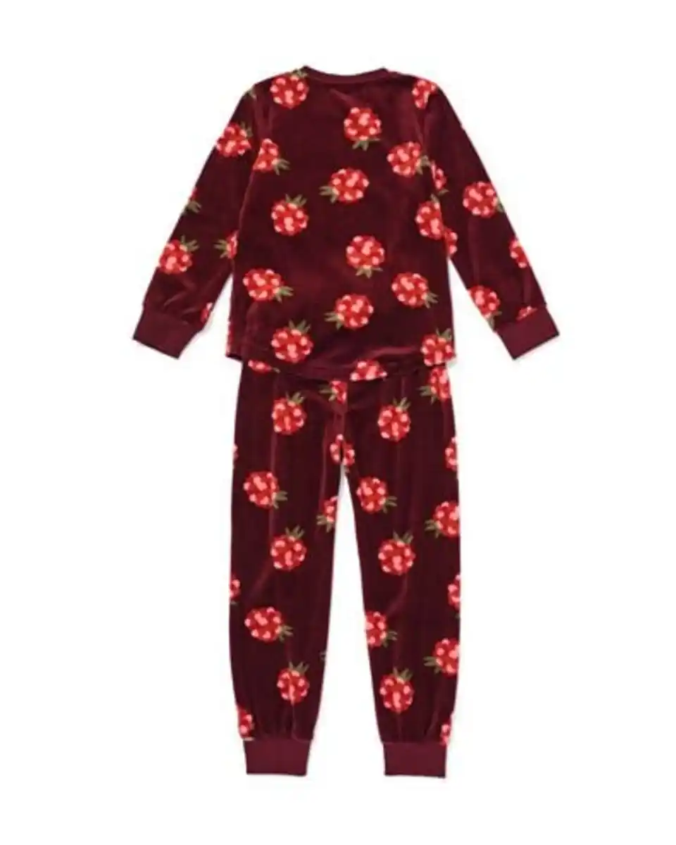 Bild 3 von Kinderpyjama, Velours, Obst rot