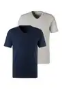 Bild 1 von H.I.S Unterziehshirt (2-St) mit V-Ausschnitt und kleinem Logo, Unterhemd, T-Shirt