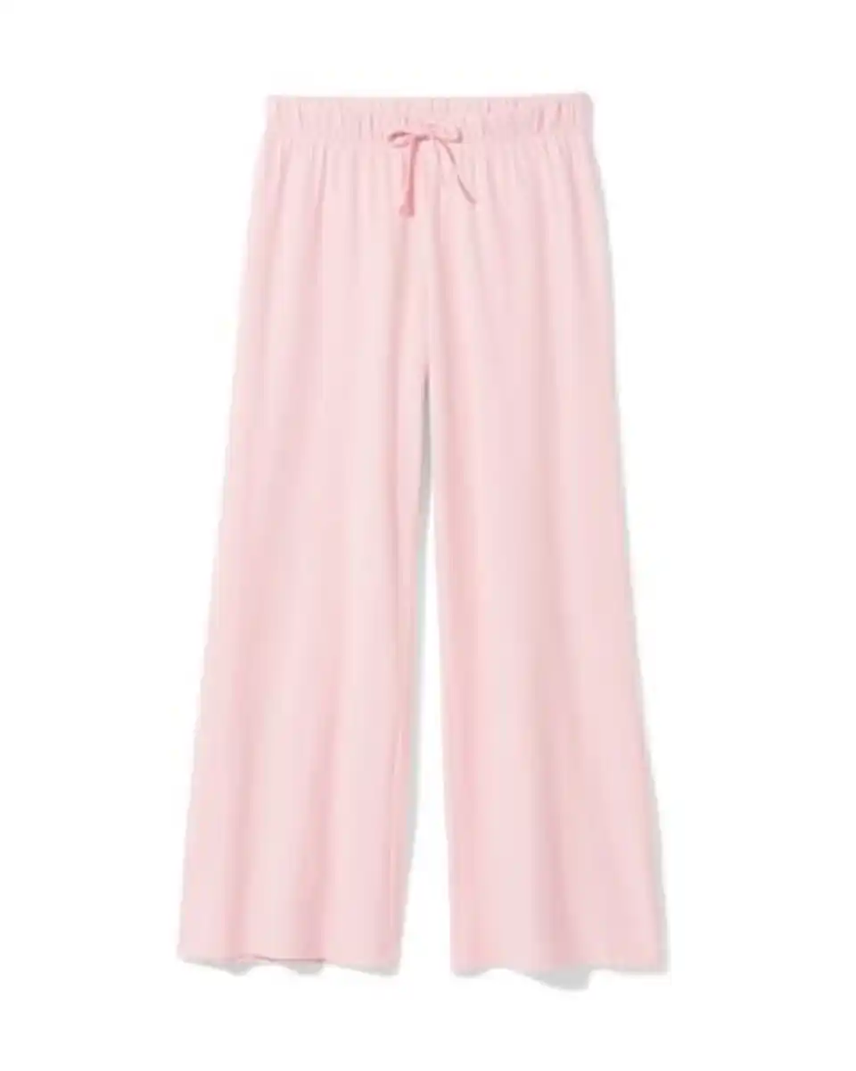 Bild 2 von Damen-Pyjamahose, Wide Fit, Baumwolljersey hellrosa