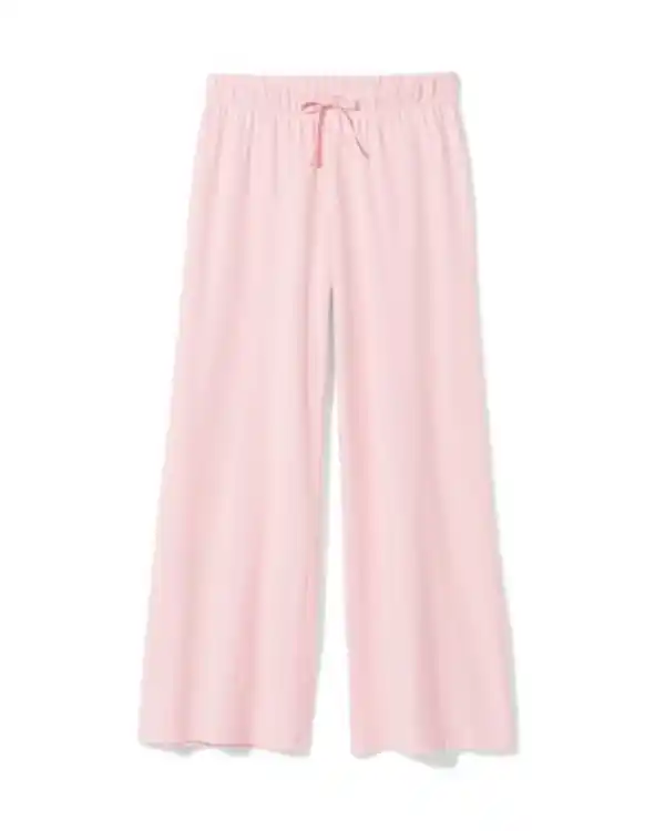Bild 2 von Damen-Pyjamahose, Wide Fit, Baumwolljersey hellrosa