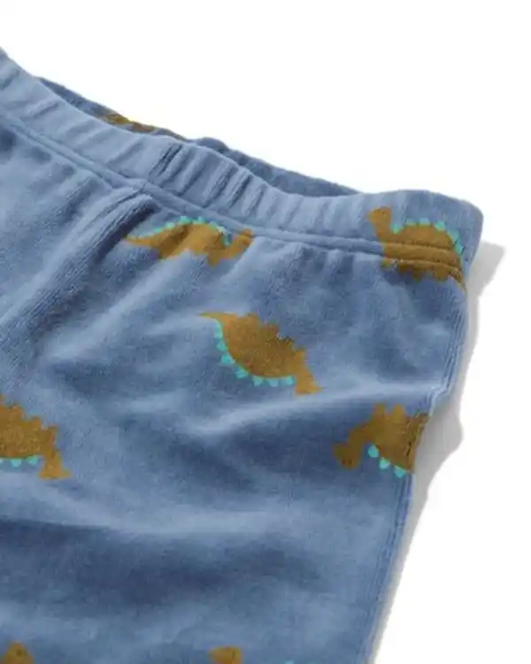 Bild 3 von Babypyjama, Velours, Dino blau