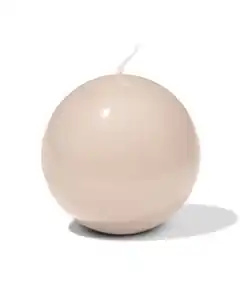 Kugelkerze, ⌀ 10 cm, glatt, Natur
