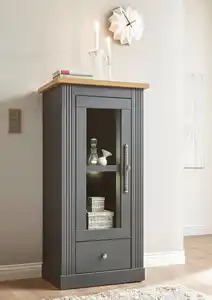 OTTO home Vitrine Westminster, Hochschrank im Landhausstil, Glasvitrine, Stauraumelement Metallgriffe, ausreichend Stauraum, in 2 Farben erhältlich