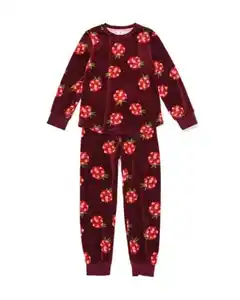 Kinderpyjama, Velours, Obst rot