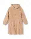 Bild 2 von Damennachthemd aus Fleece mit kleinen Herzen hellbraun