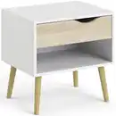 Bild 1 von Home affaire Nachttisch Oslo Nachtkommode, Nachtschrank, Beistelltisch, 1 Schublade, 1 offenes Fach, Breite 50 cm, Höhe 50 cm