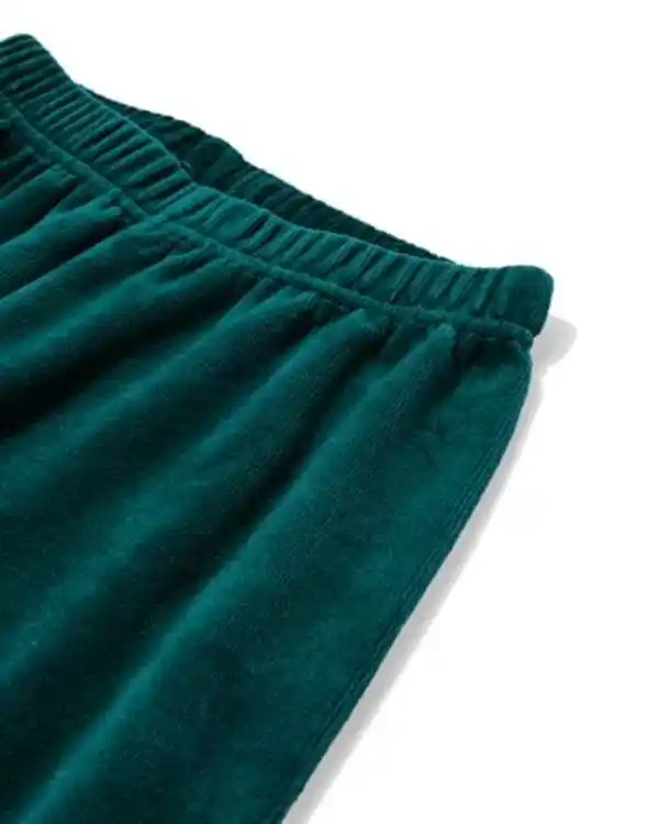 Bild 3 von Kinderpyjama Velours mit Streifen grün