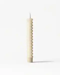 LED-Dinnerkerze ⌀ 2,5 × 18,4 cm, Rippenstruktur, Hellgelb