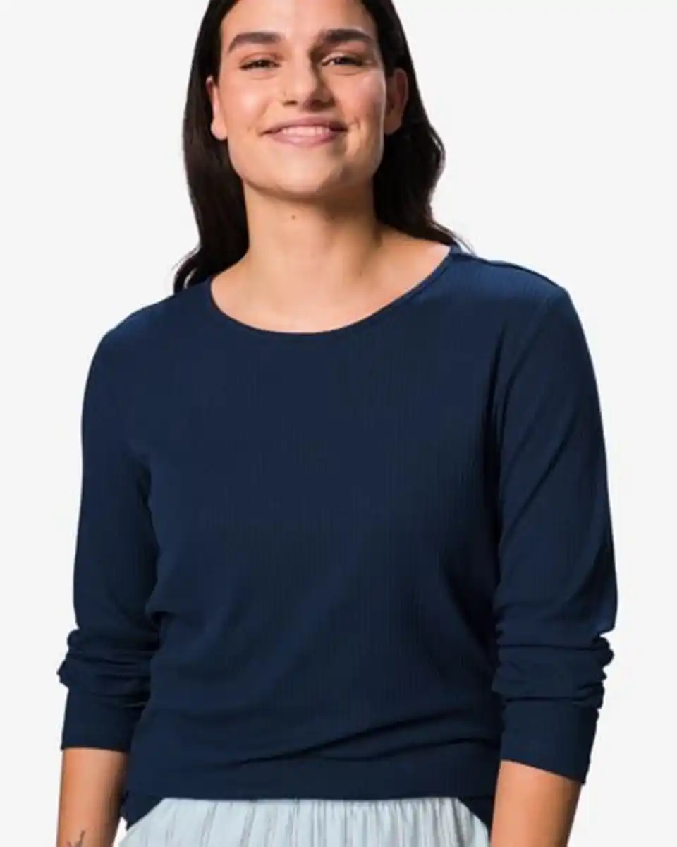 Bild 4 von Damenpyjama aus Baumwolle, Flanell, gestreift dunkelblau