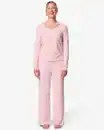 Bild 1 von Damen-Pyjama mit Ajourmuster mit Herzen hellrosa