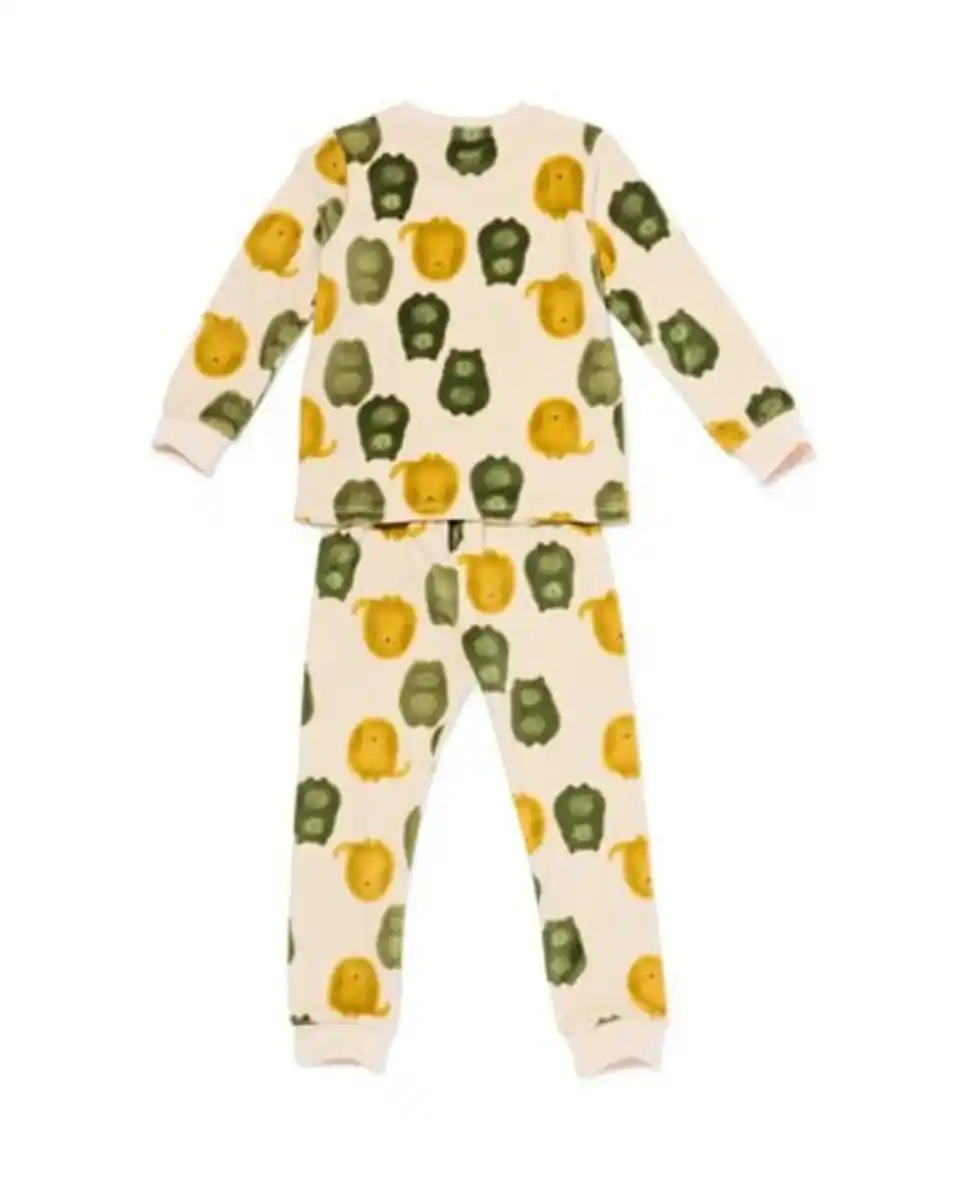 Bild 2 von Kinderpyjama aus Velours, Tiere eierschalenfarben