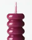 Bild 3 von Dinnerkerze, ⌀ 2,2 × 25 cm, mit Rippenstruktur, Aubergine – 2 Stück