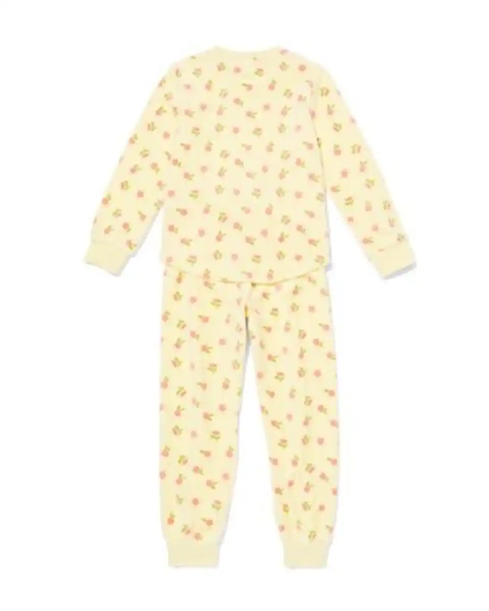 Bild 4 von Kinderpyjama aus Velours mit Blumen gelb