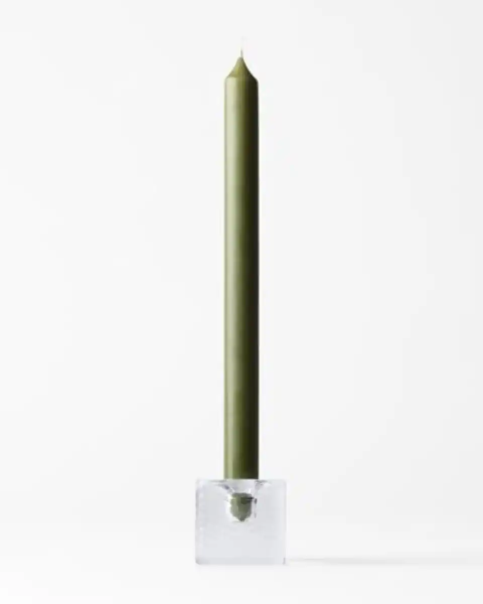 Bild 2 von Lange Haushaltskerzen, ⌀ 2,2 × 29 cm, Olivgrün – 12 Stück