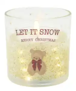 LED-Gelkerze mit Weihnachtsmotiven