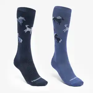 FOUGANZA Reitsocken SKS 500 Kinder 2er-Pack blau