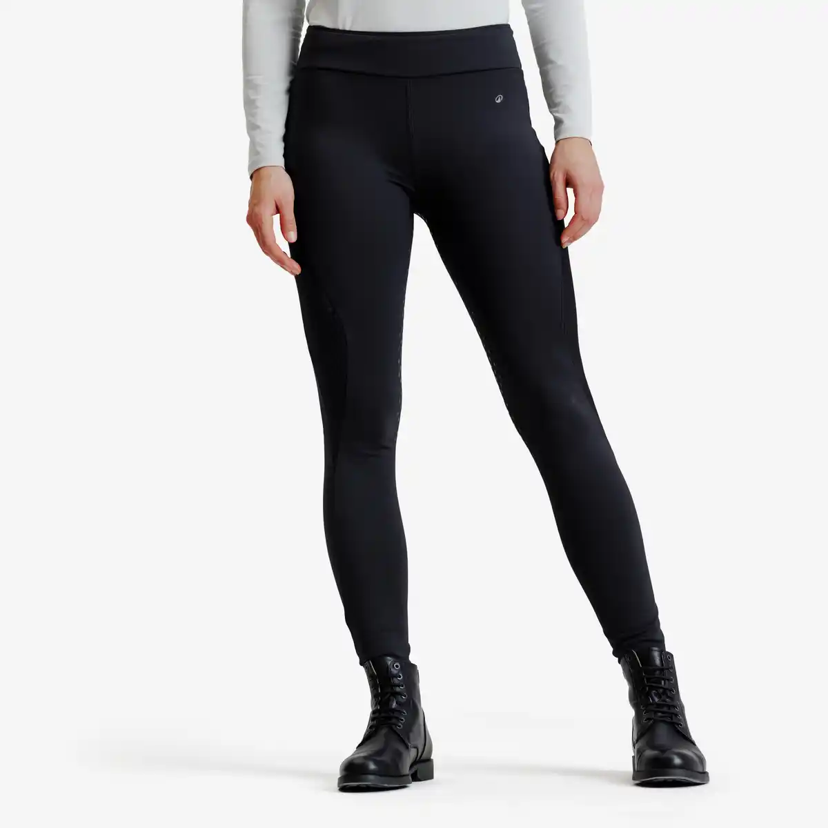 Bild 1 von FOUGANZA Winter-Reitleggings Damen Full Grip Silikon schwarz