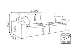 Big Sofa mit Schlaffunktion Henna