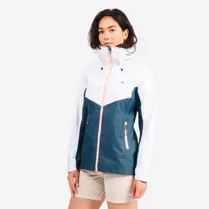 DECATHLON Regenjacke Segeln Damen wasserdicht winddicht 100 grau/weiß