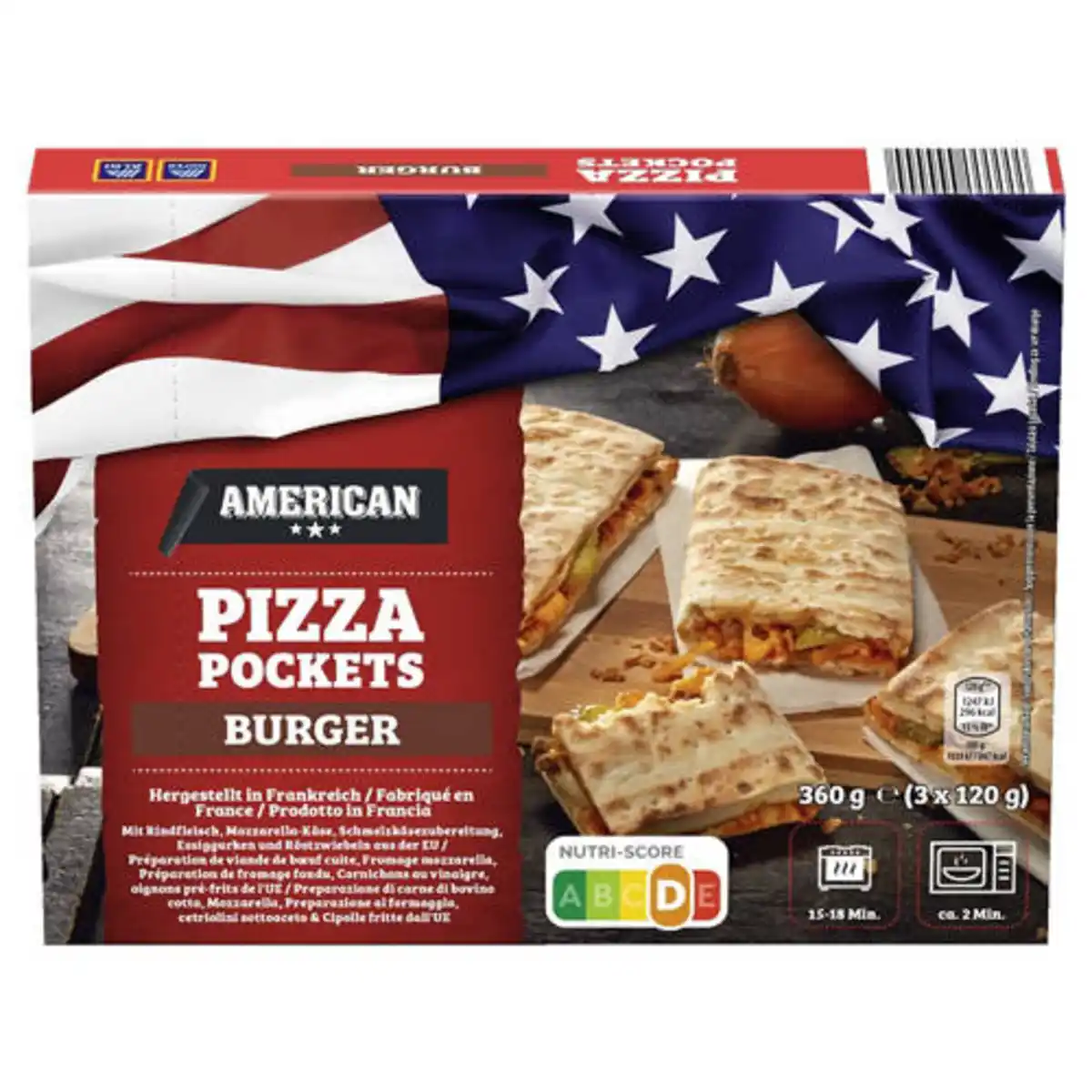 Bild 1 von AMERICAN Pizza Pockets 360 g, Burger