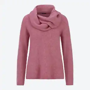 Damen-Pullover mit integriertem Schal