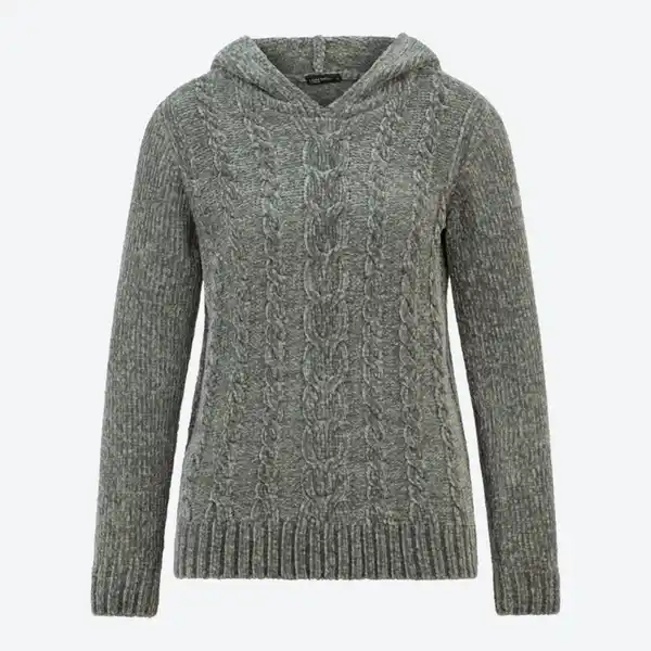 Bild 2 von Damen-Chenille-Pullover mit Kapuze