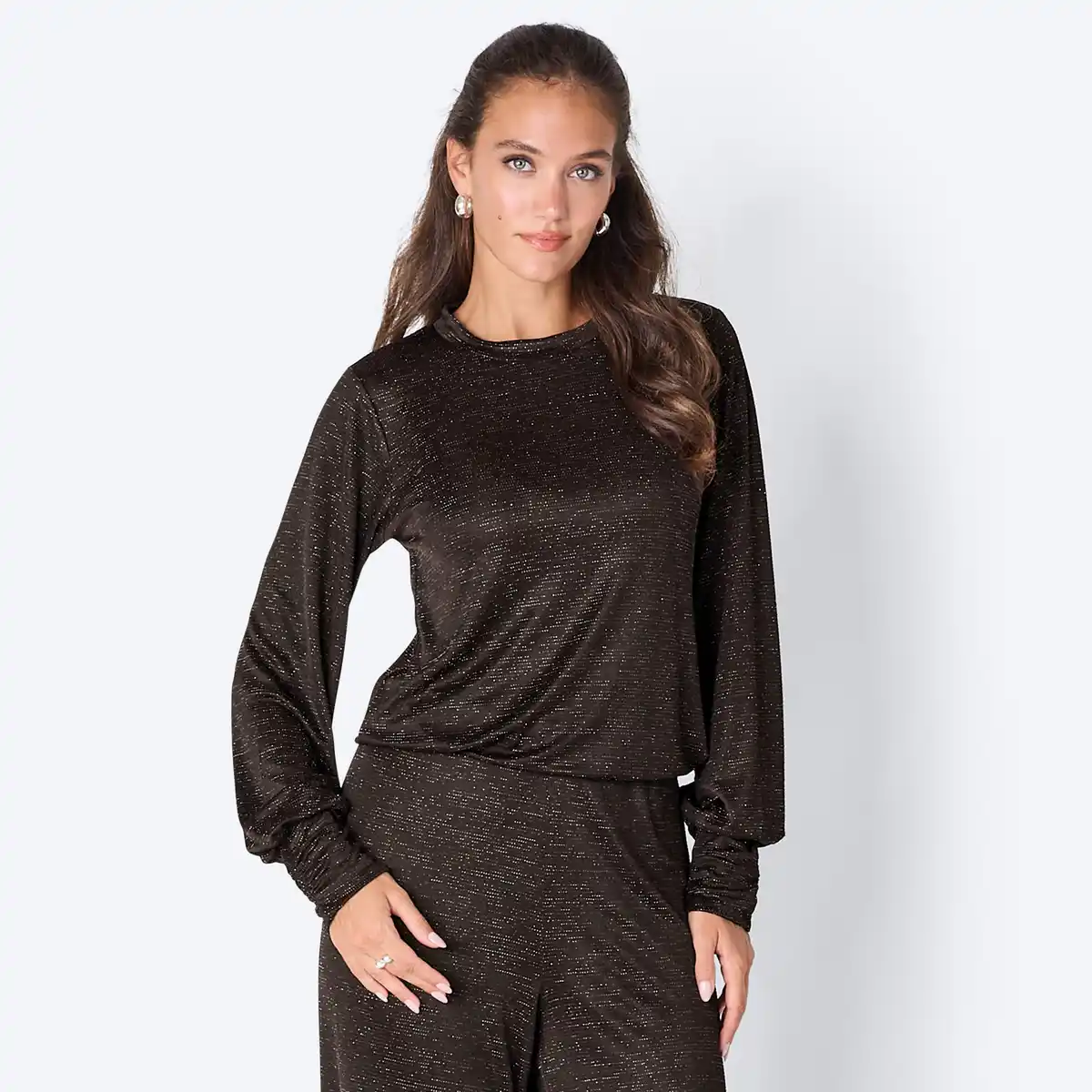 Bild 1 von Damen-Langarmshirt mit Lurex-Effektgarn