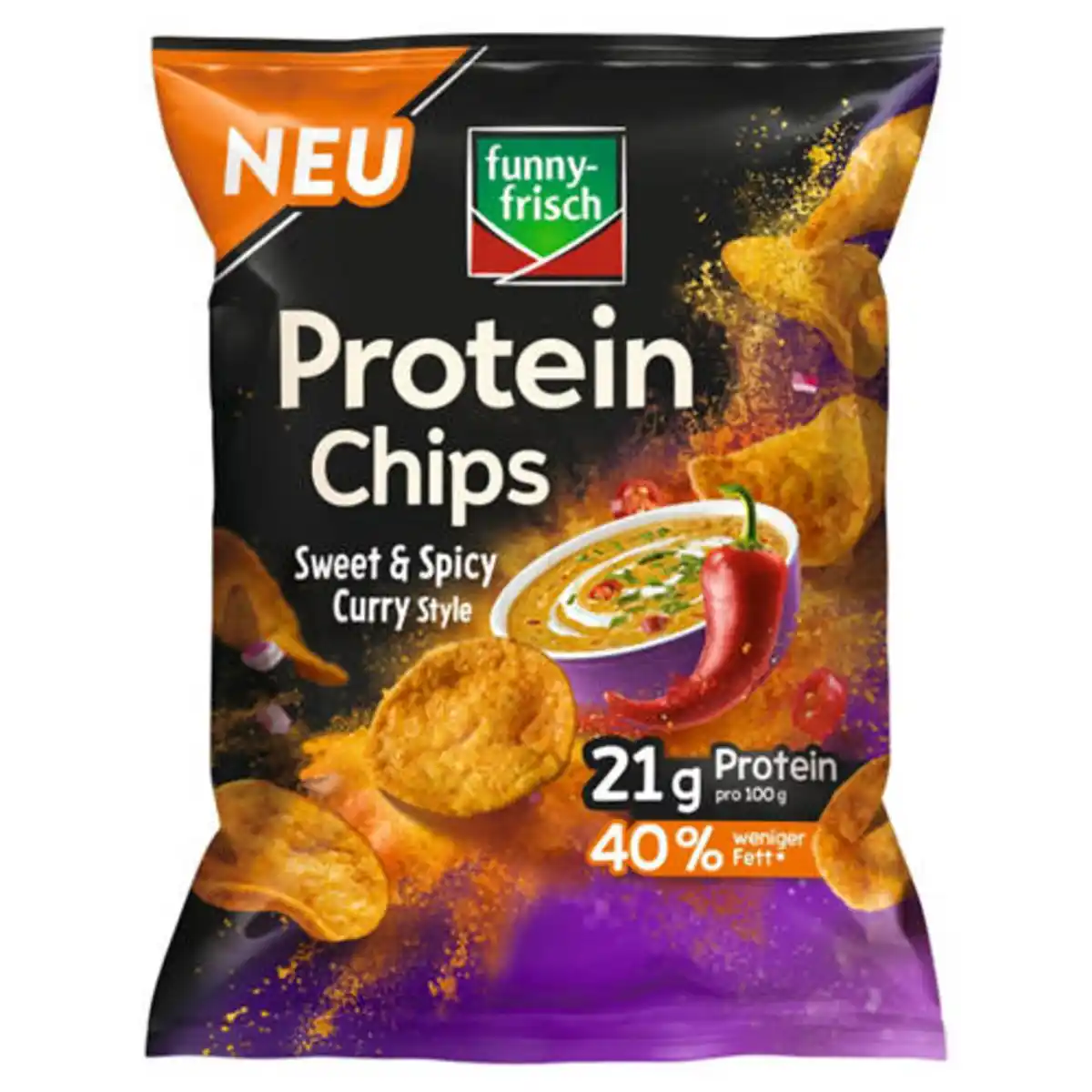 Bild 1 von FUNNY FRISCH Protein-Chips 90 g, Curry