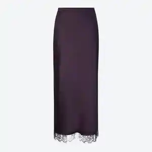 Damen-Satin-Rock mit Spitzenabschluss
