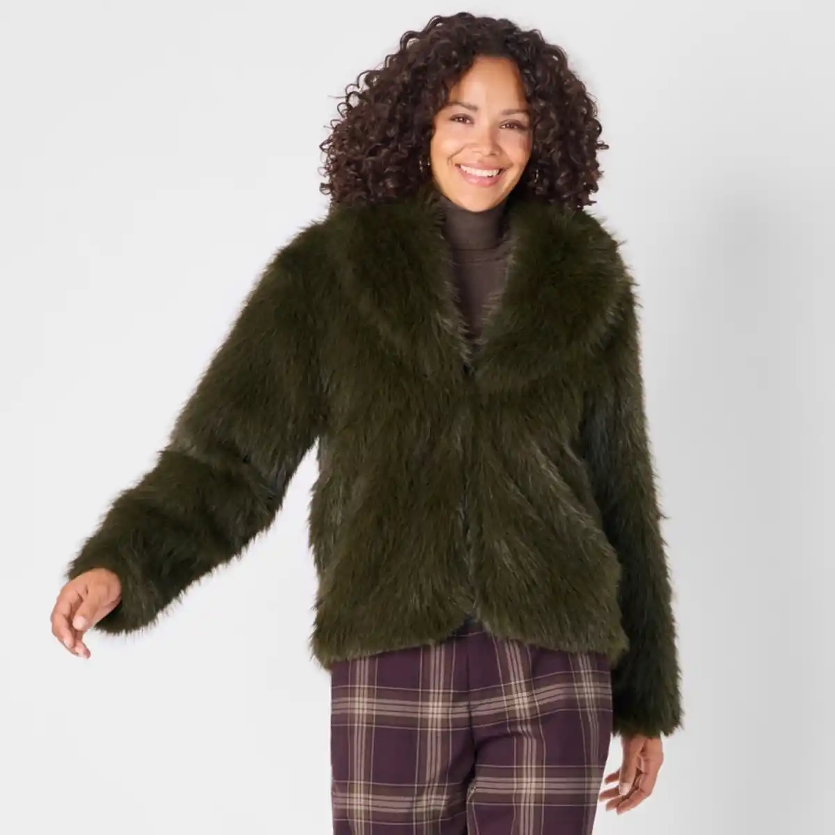 Bild 4 von Damen-Kunstfell-Jacke mit Reverskragen