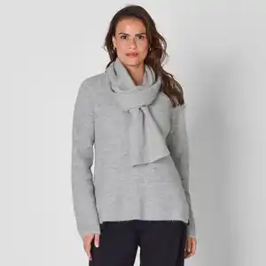 Damen-Pullover mit integriertem Schal
