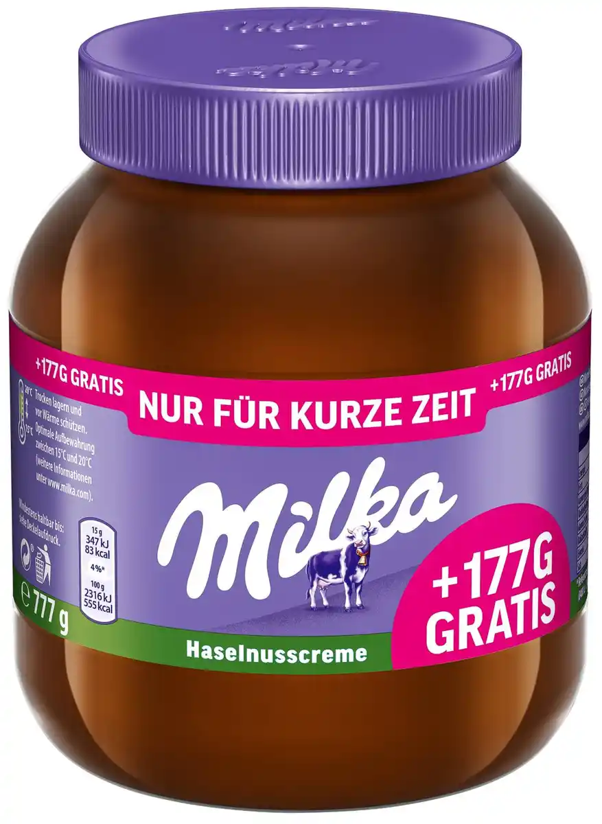 Bild 1 von MILKA Haselnusscreme, 777-g-Glas
