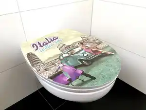 ADOB WC-Sitz Italia la dolce vita, Absenkautomatik, zur Reinigung auf Knopfdruck abnehmbar