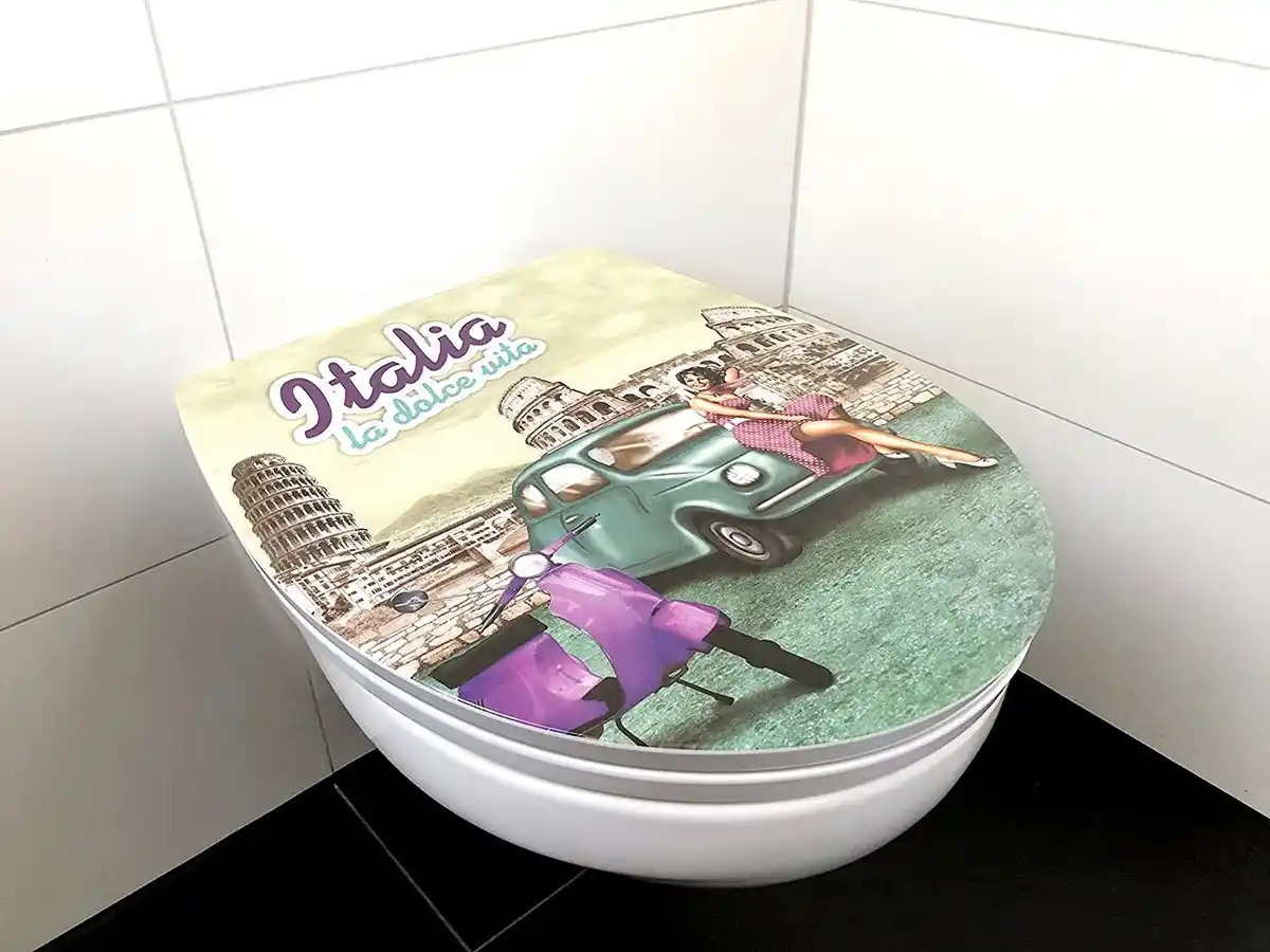 Bild 1 von ADOB WC-Sitz Italia la dolce vita, Absenkautomatik, zur Reinigung auf Knopfdruck abnehmbar