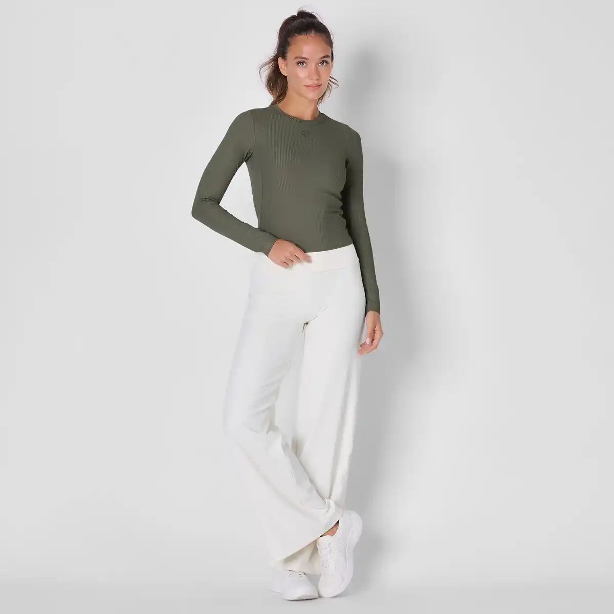 Bild 1 von Damen-Sportleggings mit weitem Bein und Umschlagbund