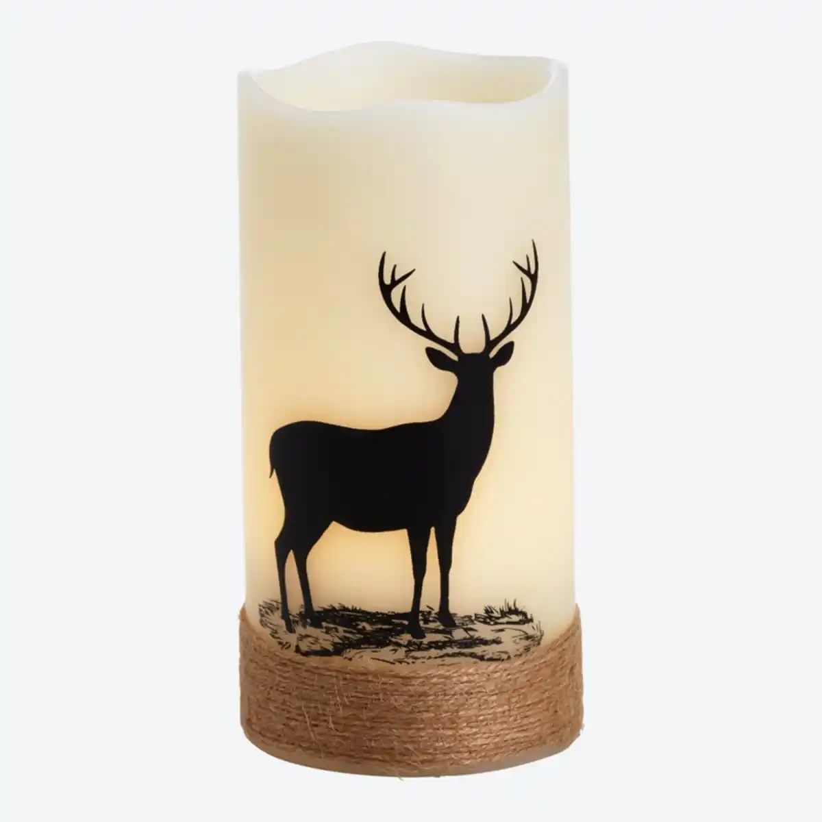 Bild 2 von LED-Echtwachskerze mit Timerfunktion, Ø ca. 8 cm, Höhe ca. 15 cm